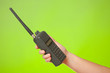 Hand with the walkie-talkie