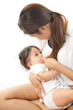 Mother is breast feeding for her baby