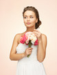 woman with bouquet of flowers