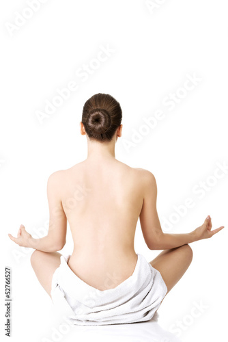 Photo: Portrait of young beautiful topless caucasian woman. Portrait of young beautiful topless caucasian woman.