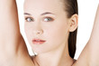 Photo: Beautiful woman's face with fresh clean skin Beautiful woman's face with fresh clean skin