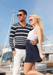 happy young couple in port