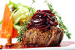 Fresh tasty meat with gourmet garnish