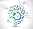 Infographic design template with gear chain