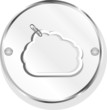 cloud symbol with clip on metal button icon