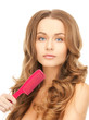 woman with brush