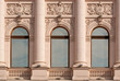 Windows with columns.