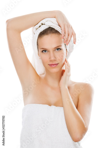 Photo: Smooth underarm after epilation treatment, isolated on white Smooth underarm after epilation treatment, isolated on white