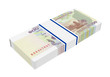 Cambodian money on white. 3D photo rendering.