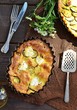 clafoutis with   zucchini and goat cheese