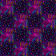 colorful pattern with abstract shapes and polka dots
