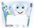 Funny tooth, tooth paste and tooth brush with blank