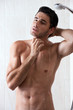 Handsome man in shower
