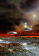 Alien Planet and Spaceships - Computer Artwork