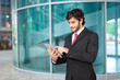 Businessman using a tablet