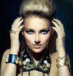Photo: Fashion Rocker Style Model Girl Portrait. Hairstyle Fashion Rocker Style Model Girl Portrait. Hairstyle