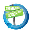 creative design road sign cycle illustration
