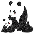 China panda made of ecology icons