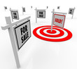 Illustration: Sold Real Estate Sign Many For Sale Signs Homes on Market Sold Real Estate Sign Many For Sale Signs Homes on Market