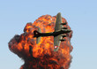 Photo: Old bomber against fireball Old bomber against fireball