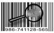 Finger Print Barcode with magnifying glass