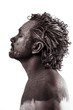 Dream, Anger, Dreaming, man covered in mud, naked, in profile, d