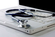 Stethoscope on the keyboard
