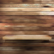 Wood shelf for exhibit. EPS 10