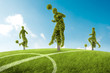 Trees in the shape of soccers player