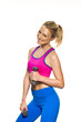 fitness woman holding a dumbell