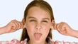 Girl sticking out her tongue