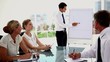 Business people listening to presentation
