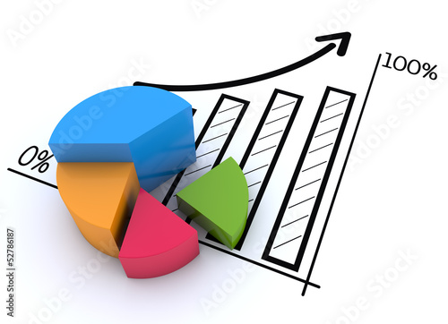 Illustration: Financial data in form of charts and diagrams Financial data in form of charts and diagrams