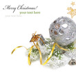 Christmas Background With Silv...