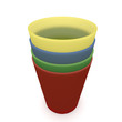 4 Bunte Trinkbecher