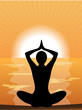 silhouette of a woman doing yoga