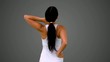 Video: Fit brunette stretching her back and neck Fit brunette stretching her back and neck