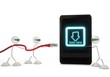 book here icon on a smart phone with three robots