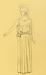woman dressed as an ancient Greek warrior