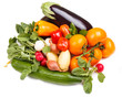 Fresh vegetables on a white background