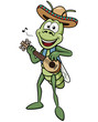 Vector illustration of green grasshopper