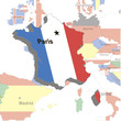 volumetric map of France.Vector illustration