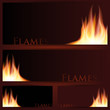 Vector of fire frames on black background