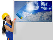 Young woman construction worker