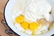 Dough for cottage cheese pie.