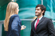 Business partners discussing outdoor
