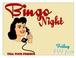 bingo night invitation with copy space