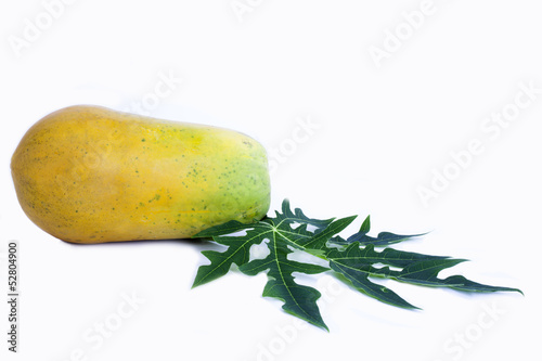 Photo: papaya in white background papaya in white background
