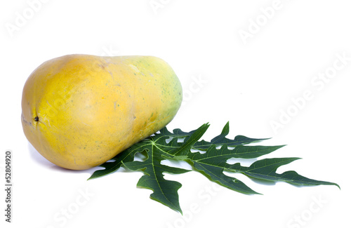 Photo: papaya in white background papaya in white background