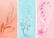 Pastel color vertical floral vector banners.